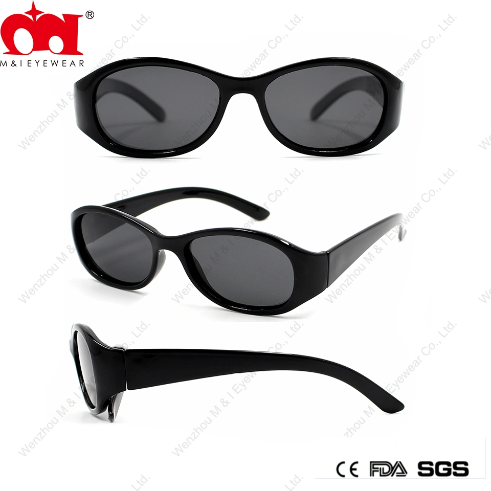 Narrow Rectangle Oval Plastic High Quality Promotion Durable Kids Sunglasses (LT906006 B)