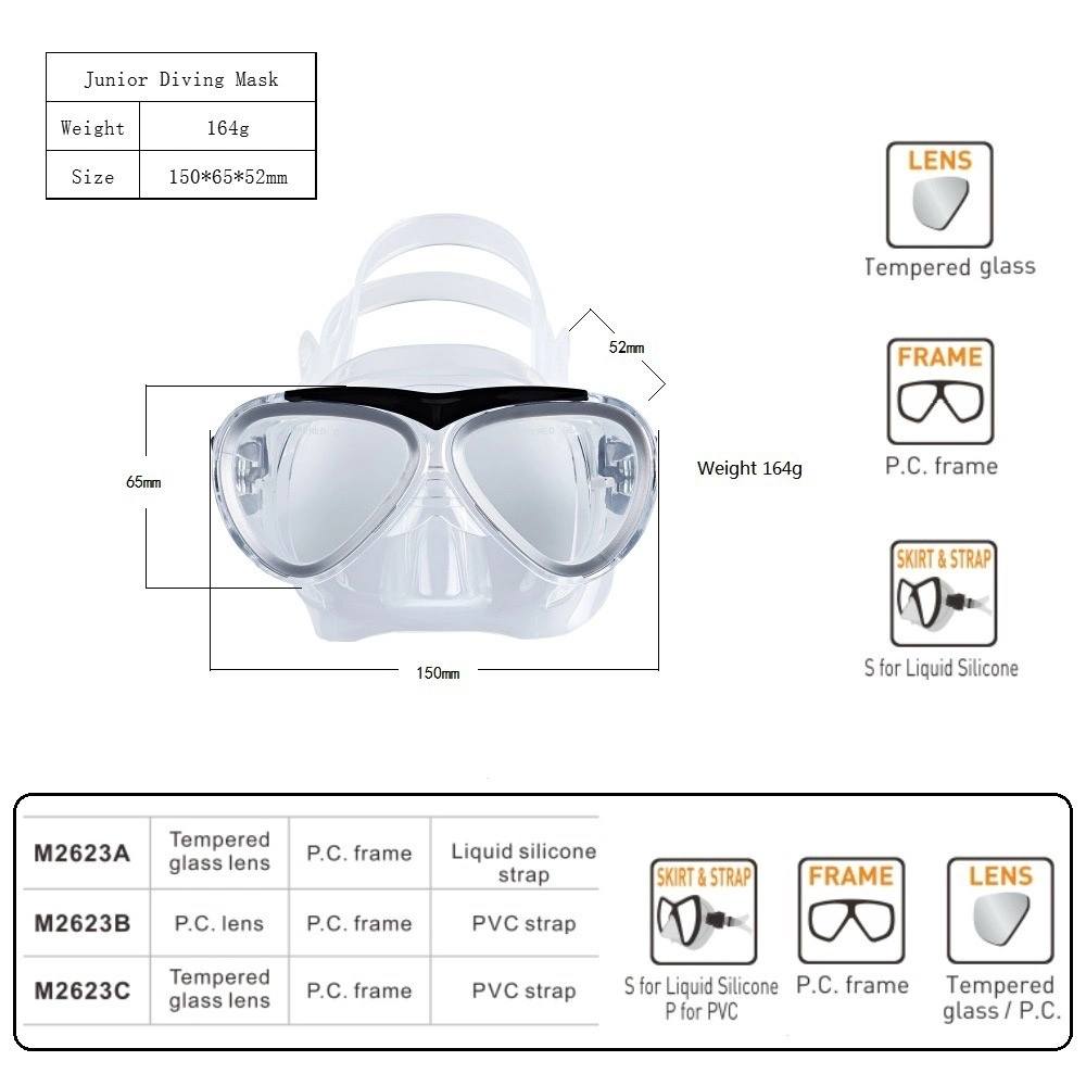 Kids Snorkel Set Junior Snorkel Gear Snorkel Set Silicone Scuba Diving Glasses for Scuba Diving Training for Boys and Girls Bl23475