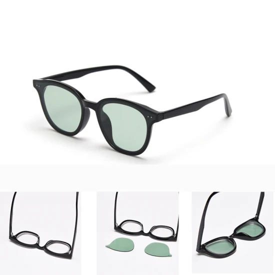 2022 caldo popolare bello OEM Italia stile estivo regolabile logo personalizzato clip di blocco della luce blu cornice rettangolare Tr90 CE colori caramelle occhiali da sole