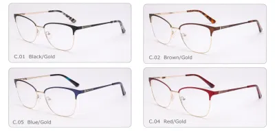 Montature per occhiali da vista da donna in metallo acetato di tendenza di alta qualità personalizzate