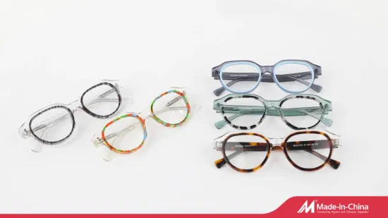 Occhiali vintage in acetato di design di laminazione alla moda, montatura per occhiali all'ingrosso in Cina